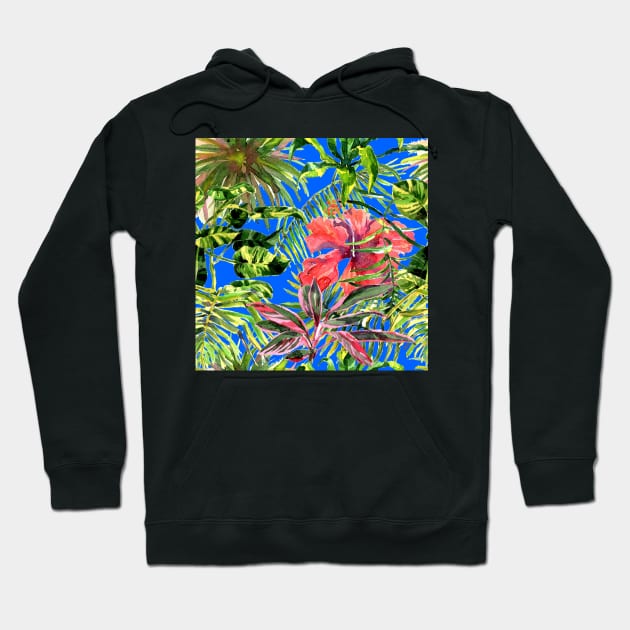 Seamless tropical flower Hoodie by Olga Berlet